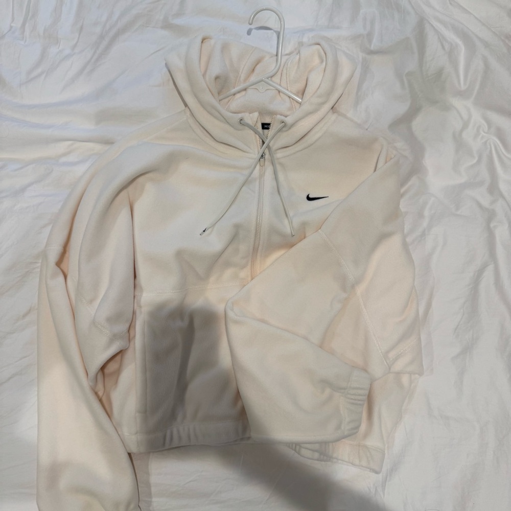 Nike White Thermafit Fleece Zip Up Hoodie NWT Med